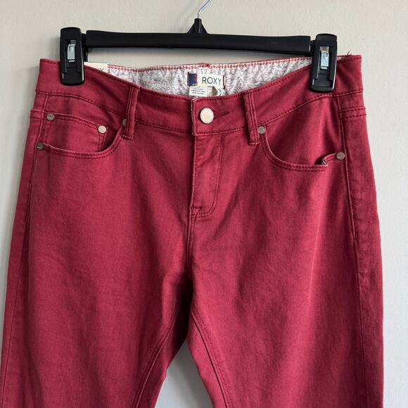 Roxy Suntripper Color Jeans Skinny Fit Red Denim 28 NWT - Picture 2 of 11